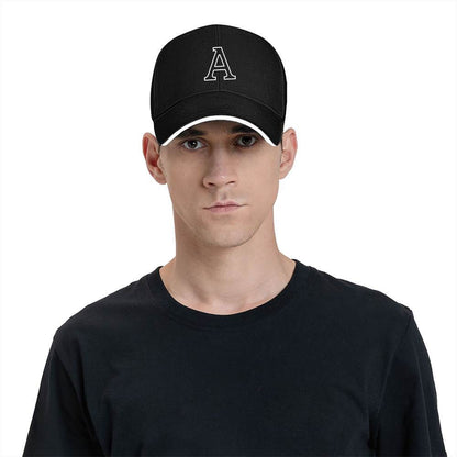 Lightweight Sports Baseball Cap with Ornate Letter A Print