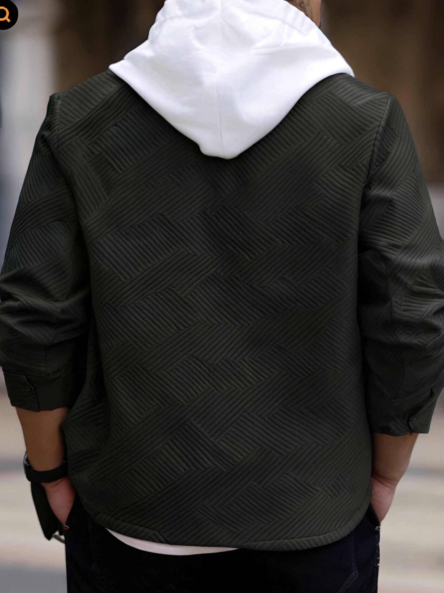 Տղամարդու առօրյա գլխարկով սվիտեր - միագույն երկար թևքով սվիտեր՝ կոճակներով առջևի մասով, սովորական չափսի աշնանային ձմեռային վերնազգեստ ամենօրյա զբոսանքների համար, սվիտեր-բաճկոն, դիմացկուն գործվածք, տրիկոտաժե