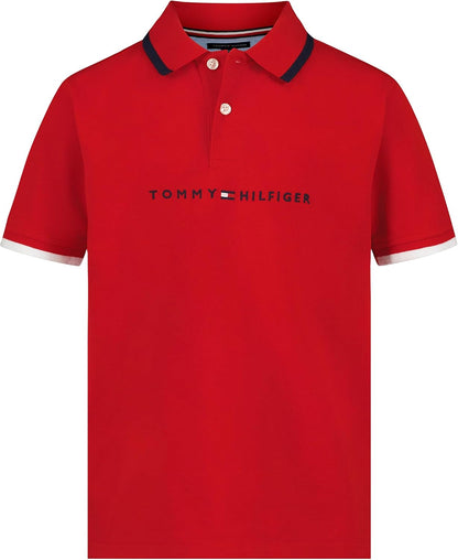 Tommy Hilfiger Boys' Short Sleeve Polo Shirt – Soft Pique Fabric