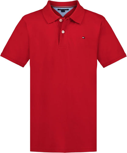 Tommy Hilfiger Boys' Short Sleeve Polo Shirt – Soft Pique Fabric