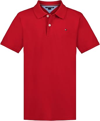 Tommy Hilfiger Boys' Short Sleeve Polo Shirt – Soft Pique Fabric