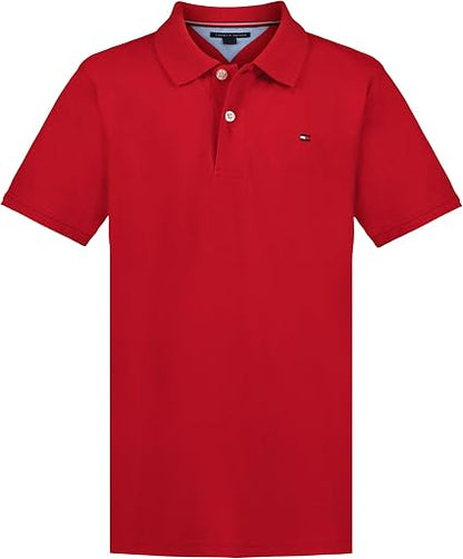 Tommy Hilfiger Boys' Short Sleeve Polo Shirt – Soft Pique Fabric