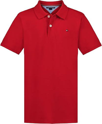 Tommy Hilfiger Boys' Short Sleeve Polo Shirt – Soft Pique Fabric