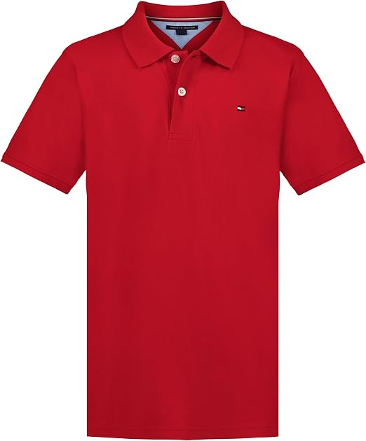 Tommy Hilfiger Boys' Short Sleeve Polo Shirt – Soft Pique Fabric