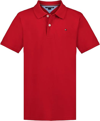 Tommy Hilfiger Boys' Short Sleeve Polo Shirt – Soft Pique Fabric