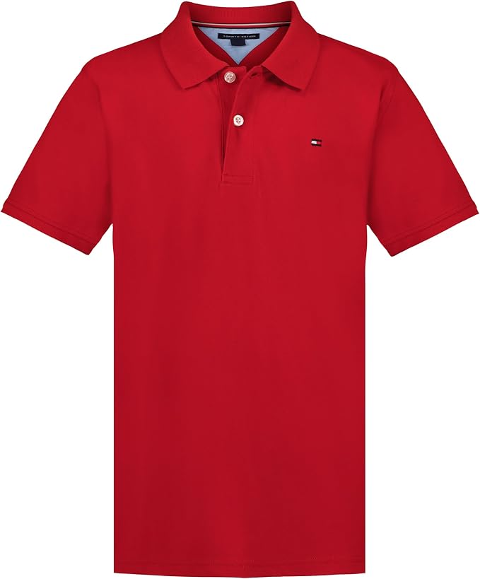 Tommy Hilfiger Boys' Short Sleeve Polo Shirt – Soft Pique Fabric