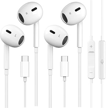 2 հատ USB-C լարով ականջակալներ խոսափողով և ձայնի կարգավորմամբ