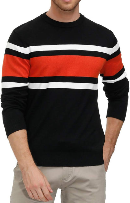 Men's Striped Crewneck Pullover Sweater by PJ PAUL JONES