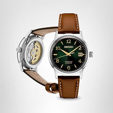 Seiko Presage Cocktail Time Տղամարդու ավտոմատ ժամացույց կանաչ թվահարթակով