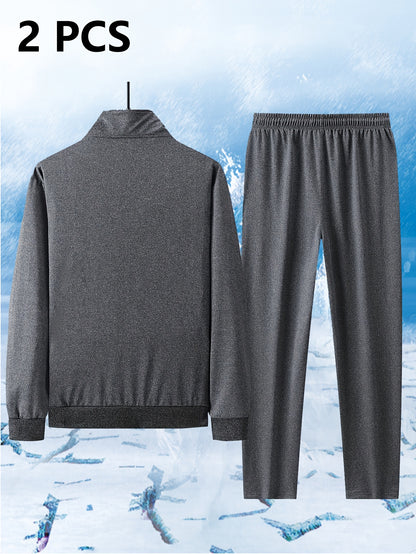Men's Spring/Fall Stand-Up Collar Sports Cardigan Suit