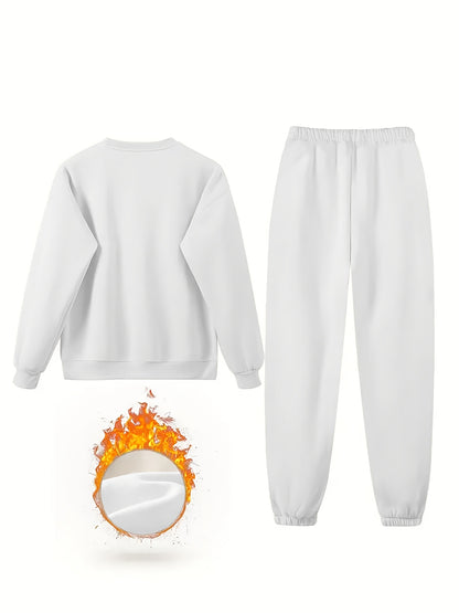 Women’s Casual Fall/Winter 2-Piece Long Sleeve Sweatsuit Set