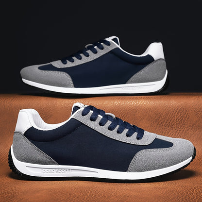 Men'S Casual Sneakers - Navy & Gray, Breathable, Anti-Sweat, Soft Sole, Durable, Lace-Up Design, All-Season Comfort, Outdoor & Casual Wear, Casual Footwear | Modern Casual Sneakers | Comfortable Footwear