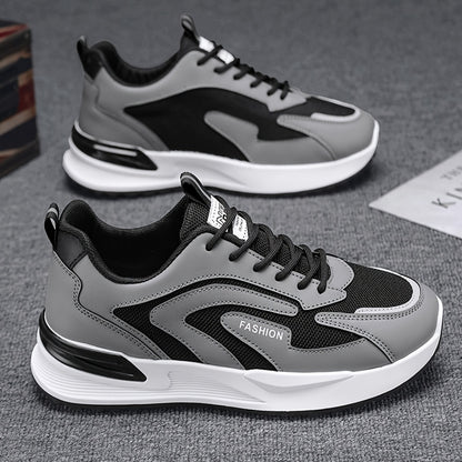 Men's Thick-Soled Casual Sneakers with Lace-Up Design