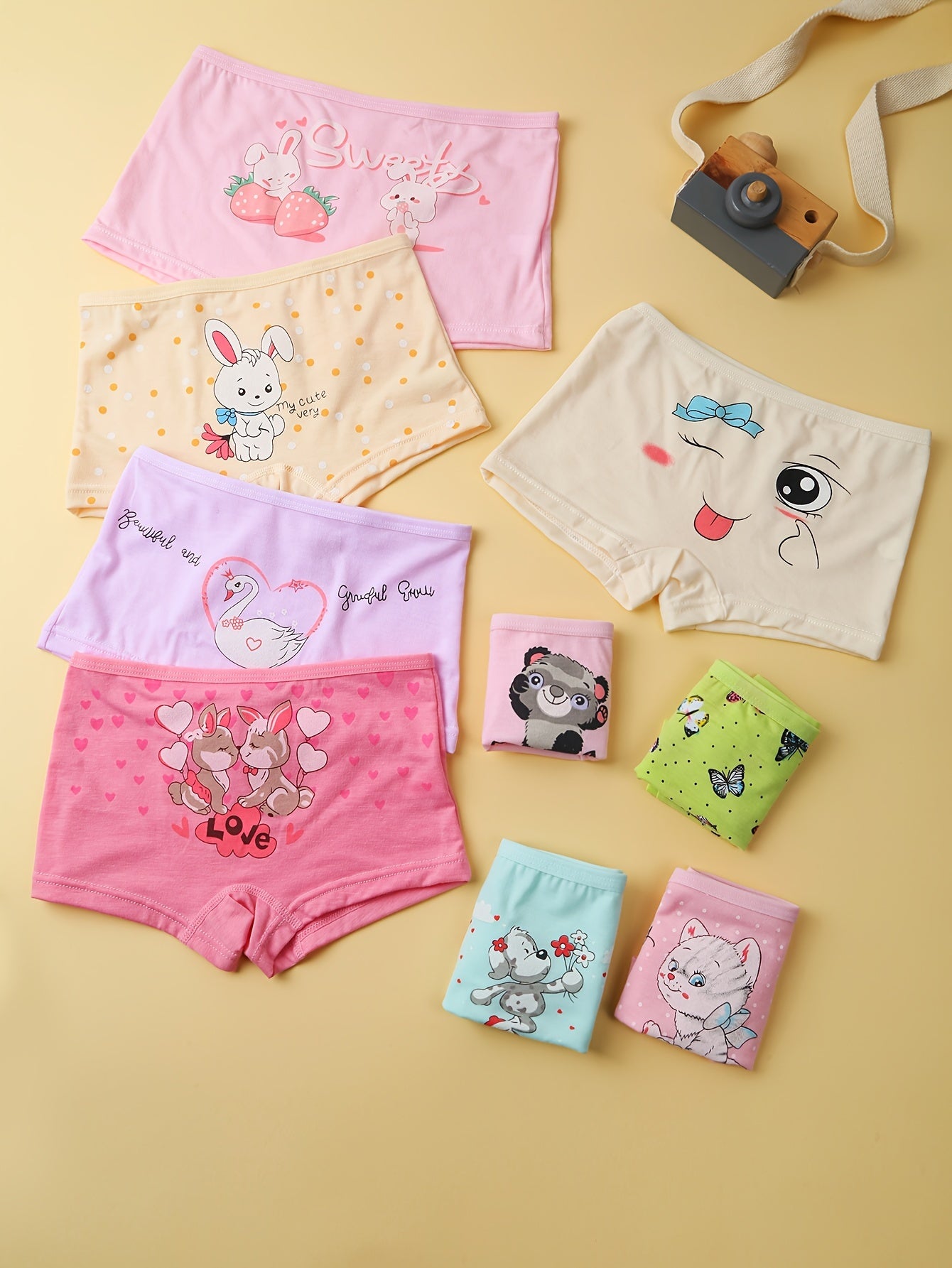 Girls' Soft Cotton Boxer Briefs 3-Pack in Mixed Colors