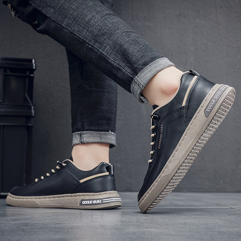 Men's Slip-On Sneakers - Casual & Sporty Low-Top Shoes with Elastic Laces, Non-Slip Rubber Sole for Casual Attire
