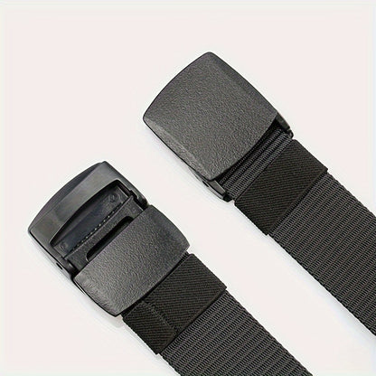 Nylon Belt with Smooth Buckle - Hypoallergenic, Casual Style for Men & Women, Perfect for Jeans & Outdoor Wear