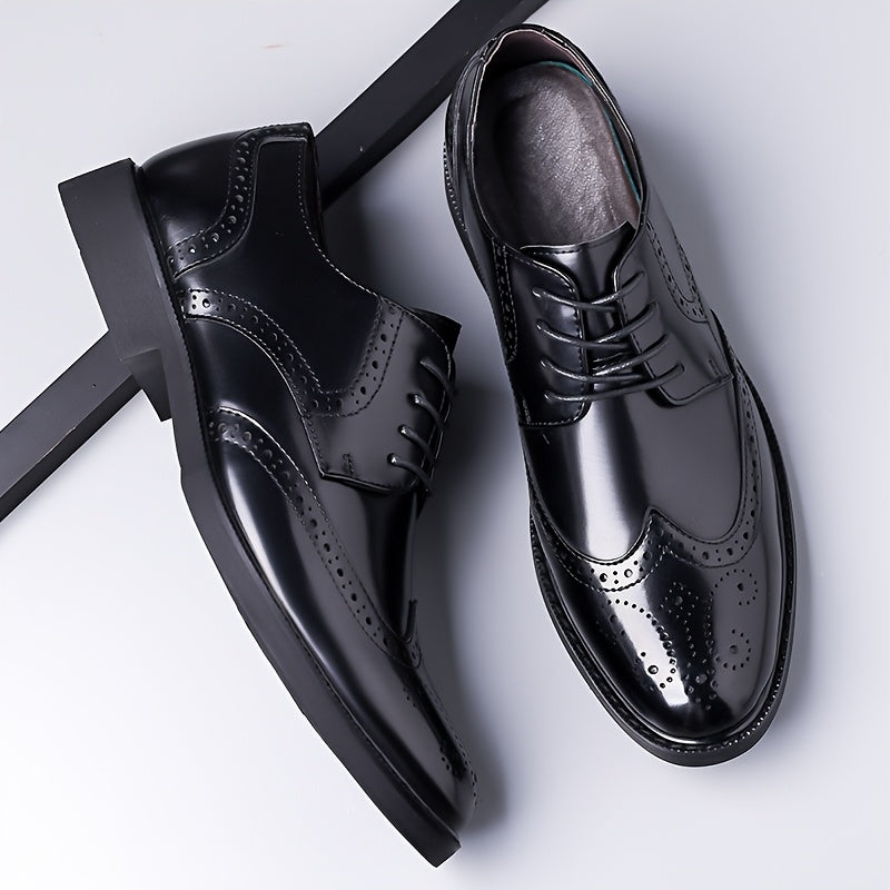 Men's Business Casual Oxford Shoes with Breathable PU Upper