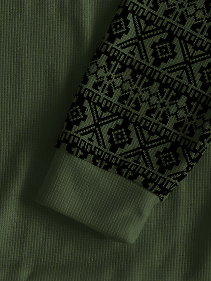 Տղամարդու երկարաթև մարզաշապիկ՝ խիտ վաֆլի տրիկոտաժից, աշնանային, իդեալական է առօրյա հագուստի համար