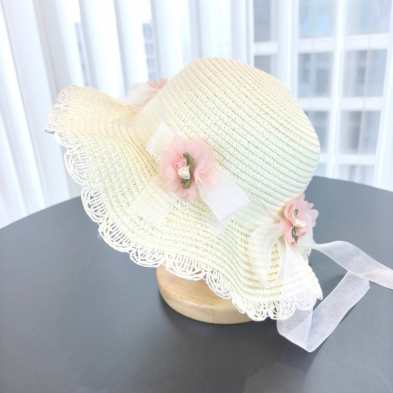 Foldable Solid Color Straw Bucket Hat for Outdoor Hiking & Travel