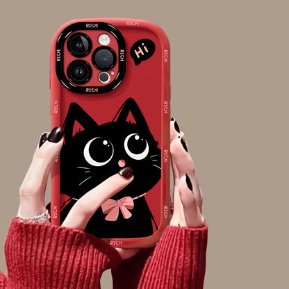 Cute Cat TPU Shockproof Phone Case for iPhone 11-18 Pro Max