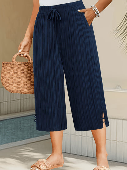 Elegant Women’s Wide-Leg Striped Pants for Spring and Summer