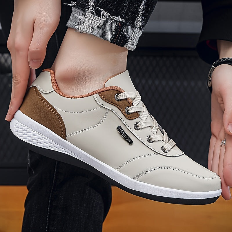 FAYWELLME Unisex Casual Sneakers, Breathable Low Top Lace-up Shoes, Solid Color All-Season Sports Running Shoes with MD Sole, Fabric Inner & Insole, Plain Toe
