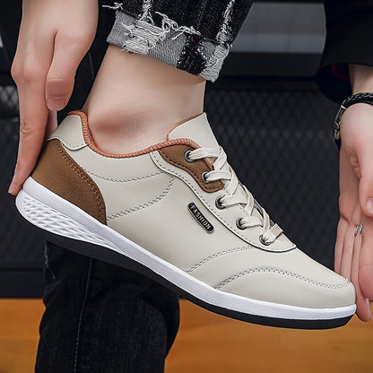 FAYWELLME Unisex Casual Sneakers, Breathable Low Top Lace-up Shoes, Solid Color All-Season Sports Running Shoes with MD Sole, Fabric Inner & Insole, Plain Toe