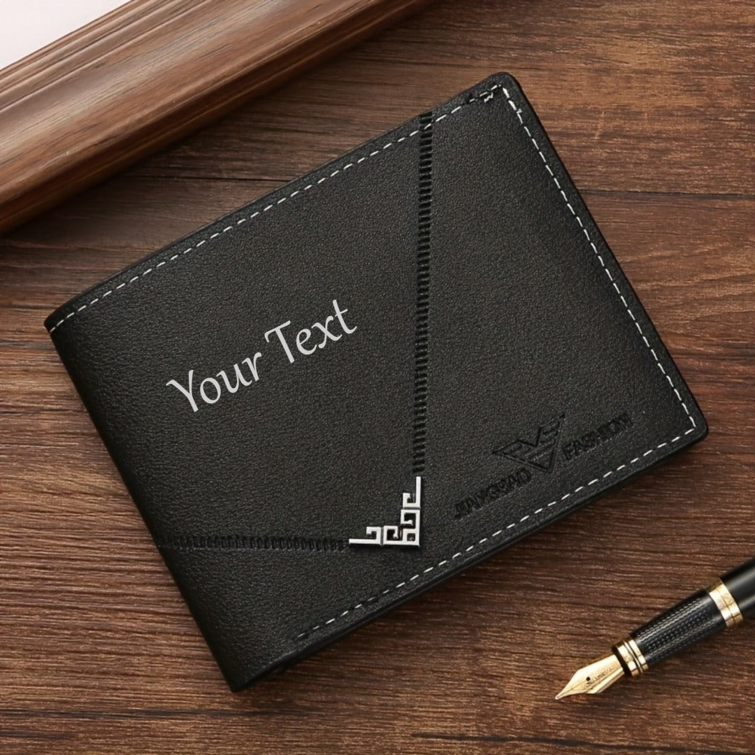 Customizable Name Men'S Wallet | Short Youth Fashion Wallet with Multi Slot Lychee Pattern, Ideal for Father'S Day, Valentine'S Day, Wedding, Groom'S Father and Boyfriend Exclusive Gift