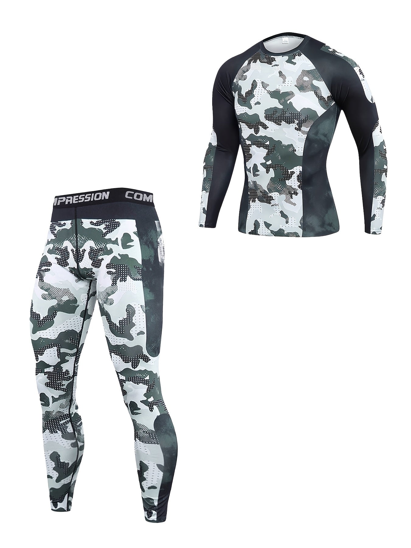 Men's Two-Piece Compression Surfing Suit with Quick-Dry Fabric