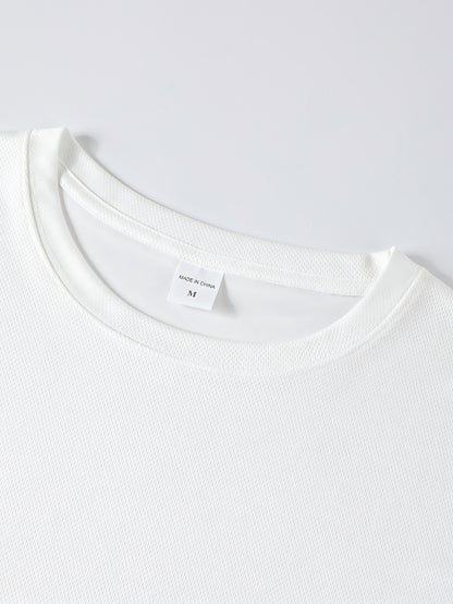 Men's Casual Crew Neck T-Shirt with Breathable Mesh