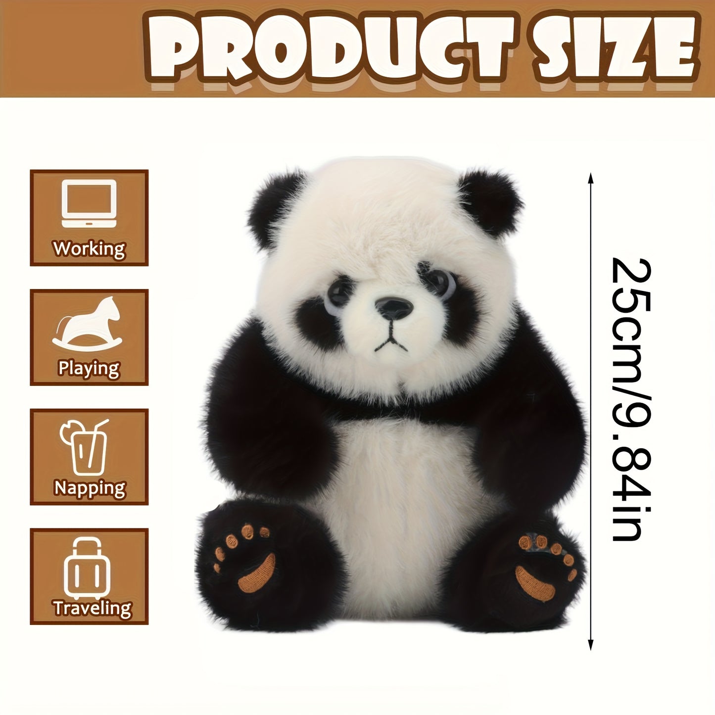 25Cm/9.84In Polar Bear And Kawaii Panda Plush Toys - Ultra Soft Stuffed Animals, Ideal Cuddly Gifts for Boys And Girls for Birthdays, Parties, Holidays, And Home Decoration