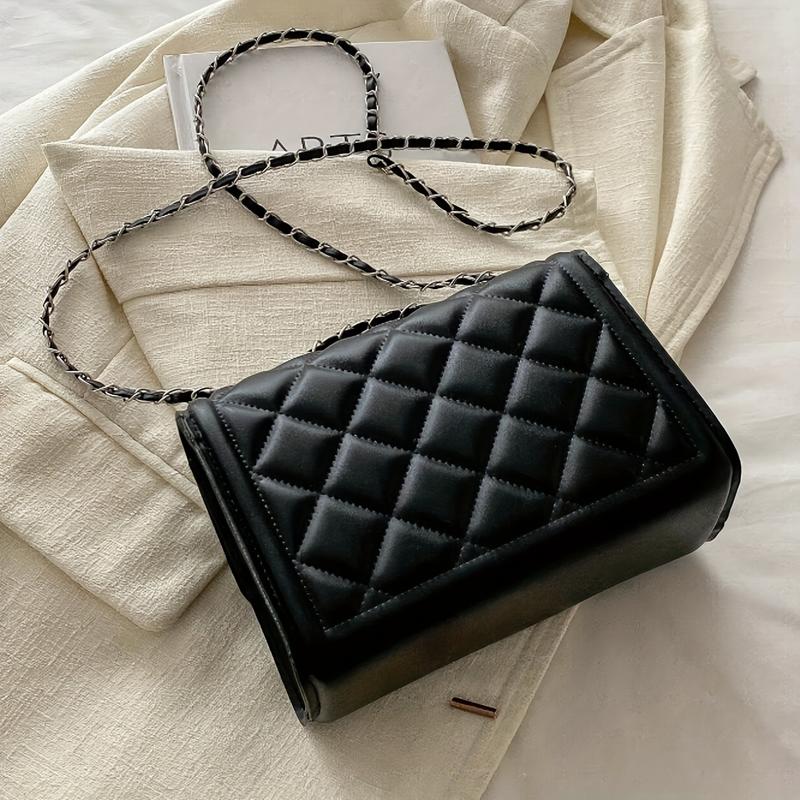 Կանացի էլեգանտ սև ձեռքի պայուսակ՝ պտտվող կողպեքով և շղթայական ժապավենով - Փոխակերպվող ուսի/կրկնակի պայուսակ՝ հարմար ճանապարհորդության, ամենօրյա օգտագործման համար - Երկարակյաց կառուցվածքային դրամապանակ-պարագա՝ շղթայական ժապավենով ()