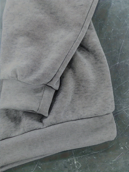 Women's Casual Heather Gray Half-Zip Sweatshirt - Soft Polyester & Elastane Blend, Long Sleeve, Stand Collar, Machine Washable - Perfect for Spring/Fall
