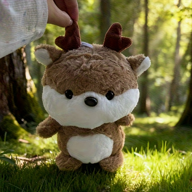 Փափուկ լցոնով փափուկ եղջերու տիկնիկ - խելոք գրկախառնվող եղջերու, հարմար է Սուրբ Ծննդյան, Սուրբ Վալենտինի ծննդյան նվեր, գրկախառնվող ուղեկից քնելու համար