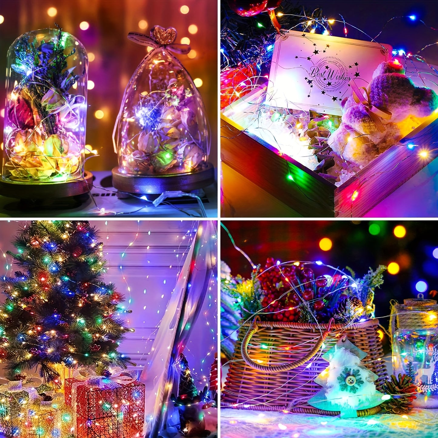 USB-Powered LED Fairy Lights with Remote Control - Copper Silvery Wire Garland for Weddings, Parties, Holidays, Birthdays, Halloween & Christmas Decor