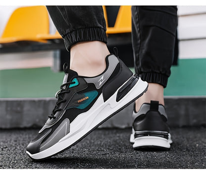 1pc Men'S Cross-Training Shoes | Large Size Casual sneakers for Running and Outdoor Activities, Fashionable, Lightweight, All-Season, Fabric Upper and Sole, PVC Sole, Lace Closure - Warrenxilu - ayq