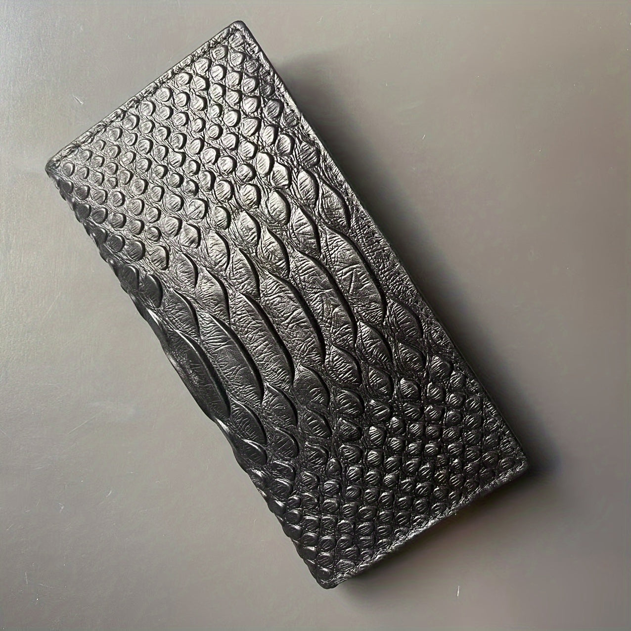 Men'S Premium First-Layer Leather Wallet with Crocodile Pattern - ayq