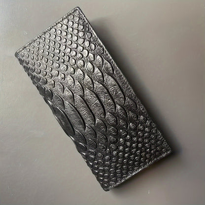 Men'S Premium First-Layer Leather Wallet with Crocodile Pattern - ayq