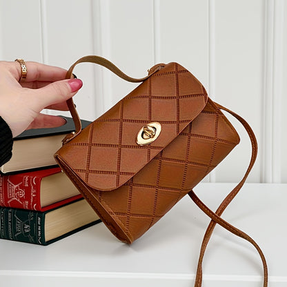 Կանացի ոճային, խաչաձև պայուսակ՝ նրբագեղ, միագույն ուսի պայուսակ՝ պտտվող փակման դիզայնով, կարգավորվող ժապավենով՝ ոսկեգույն զարդարանքներով, հասանելի է նախշերով և գալիս է սև, կարմիր, վարդագույն, շագանակագույն գույներով։