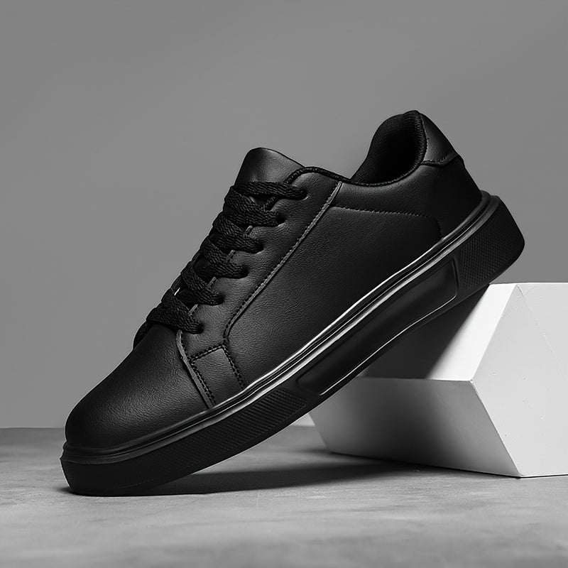 Men's Classic Black White Two-Tone Casual Flat Shoes