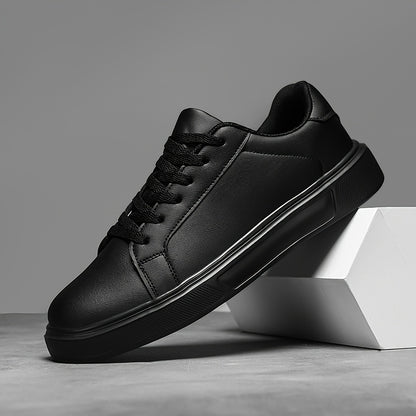 Men's Classic Black White Two-Tone Casual Flat Shoes