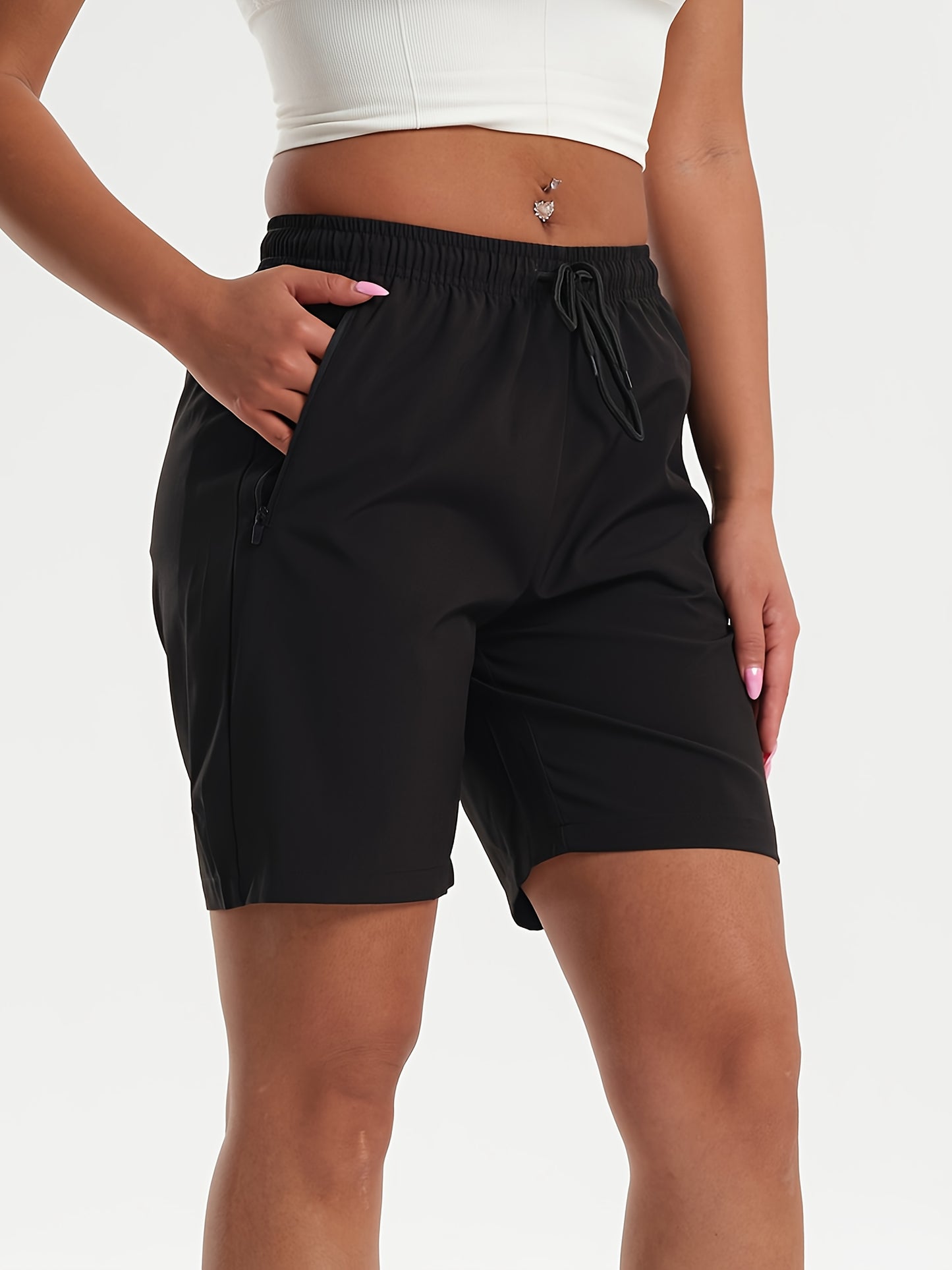 Men's Multi-Pocket Three-Quarter Summer Shorts with Zippers