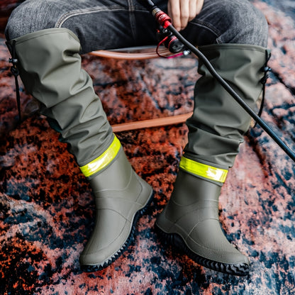 Waterproof High-Calf Slip-On Boots for Outdoor Adventures