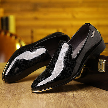 Men's Business Casual Loafers, Slip-On PU Leather Dress Shoes