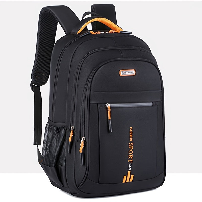 Large Capacity Waterproof Travel Backpack for Men - Durable Nylon, Adjustable Straps, Multi-Compartment Business and School Bag, Black, Backpack for Travel