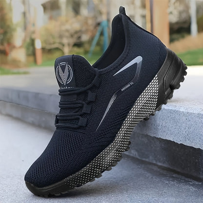 Men'S Breathable Non-Slip Sneakers - Stylish Low Top Lace-Up Casual Shoes for Spring/Summer Outdoor Activities, Jogging & Park Workouts, Breathable Fabric Upper, Comfortable Walking Shoes | Stylish Casual Shoes | Breathable F