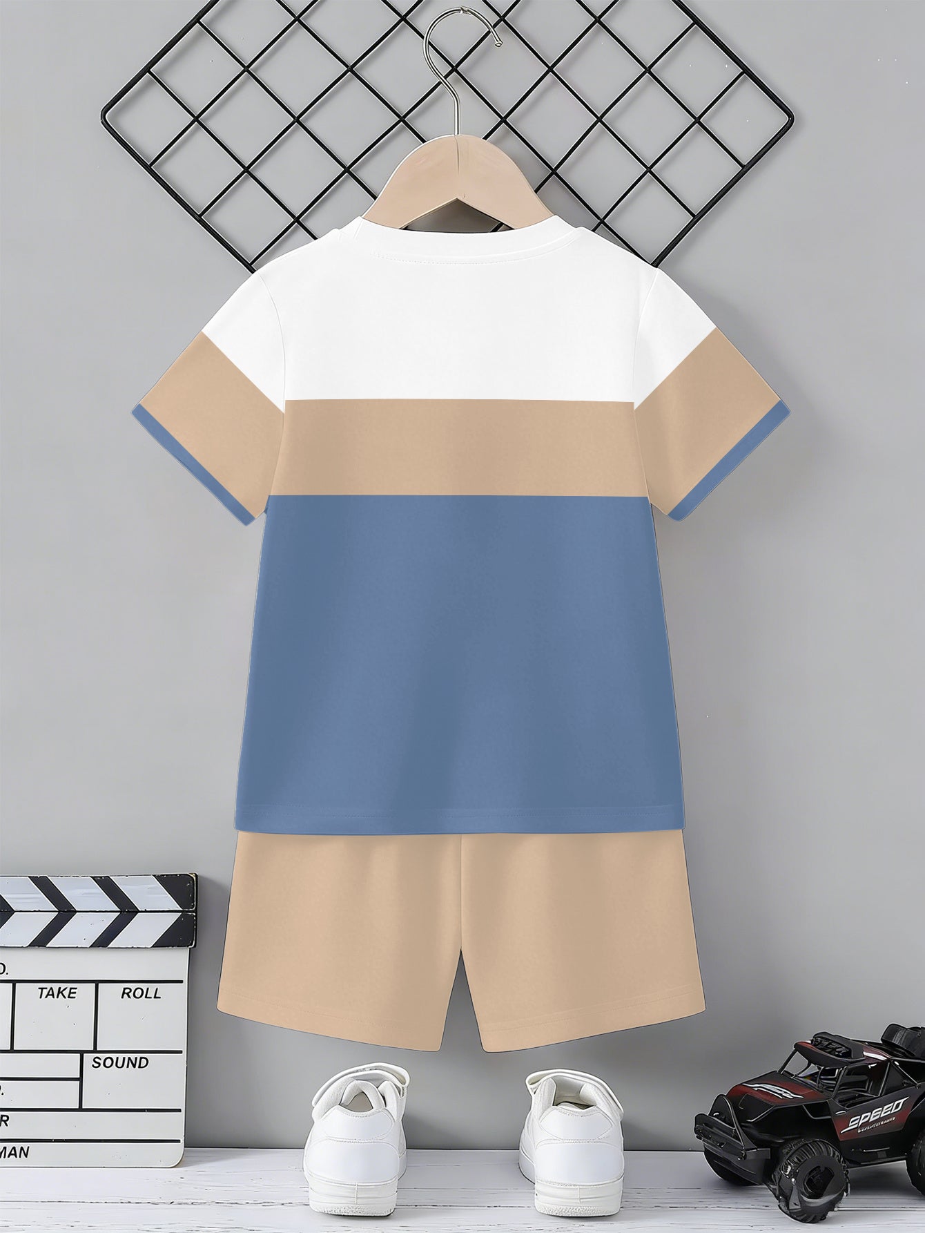 Boys' Summer Casual Short Sleeve Tee and Shorts Set