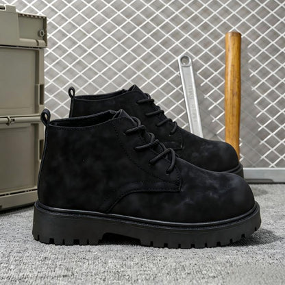 Men's Plus Size Retro Derby Casual Thick Sole Boots