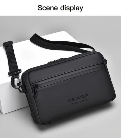 WEIXIER Unisex Fashion Messenger Bag, Shoulder Satchel with Detachable Strap, Polyester Lined, Business Briefcase for Commuting  Outdoor, Ideal Gift for Husband Or Boyfriend
