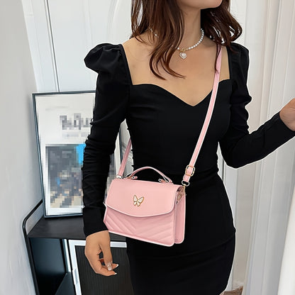 New Fashionable Minimalist Shoulder Bag Trendy Versatile Women'S Handbag Unique Crossbody Bag High-End Chic Tote Pure Diamond Solid Color Bag Fashionable Small Square Bag